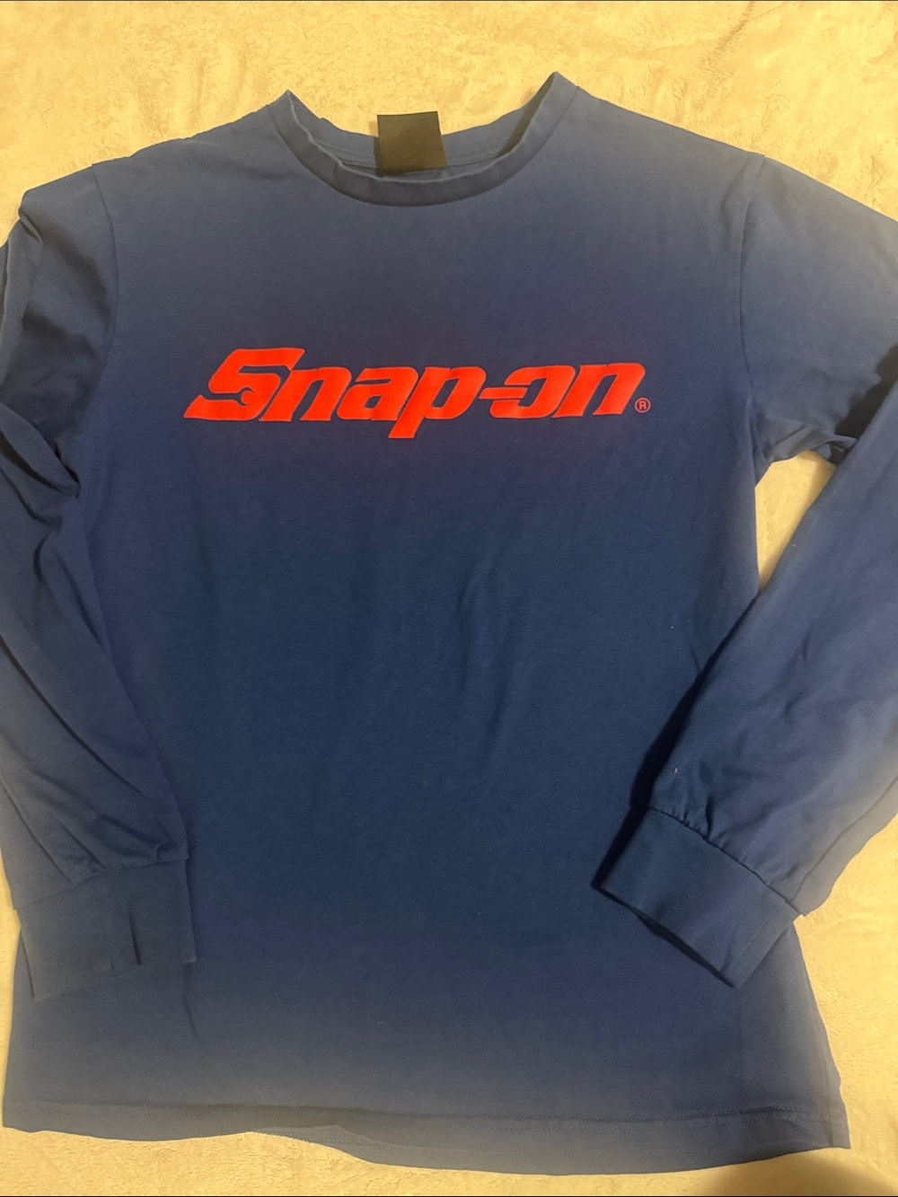 Snap Long Sleeve Tee in Royal Blue with Red Logo